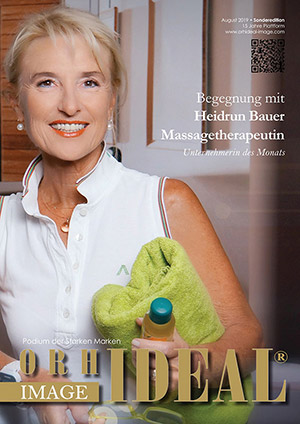 Cover Orhideal IMAGE Magazin Magazin August 2019 mit Heidrun Bauer - Massagetherapeutin