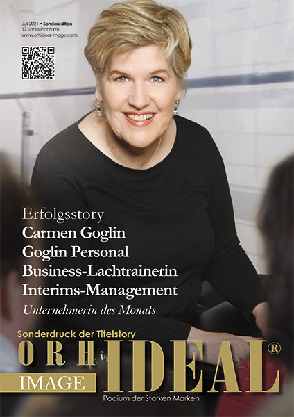Cover Orhideal IMAGE Magazin Magazin Juli 2021 mit Carmen Goglin - Goglin Personal | Business Lachtrainerin | Interims Management