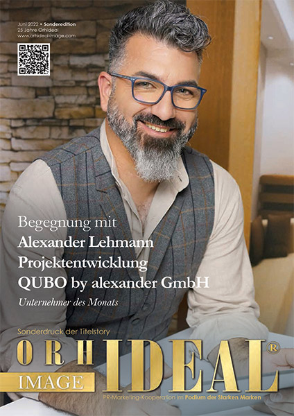 Cover Orhideal IMAGE Magazin Magazin Juli 2022 mit Alexander Lehmann - QUBO by alexander GmbH