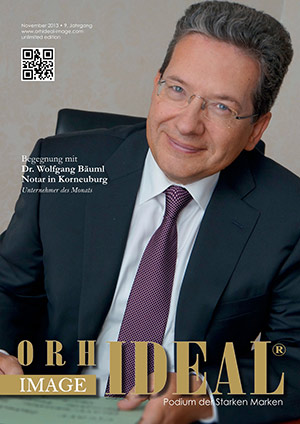 Cover Orhideal IMAGE Magazin Magazin November 2013 mit Dr. Wolfgang Bäuml - Notar in Korneuburg