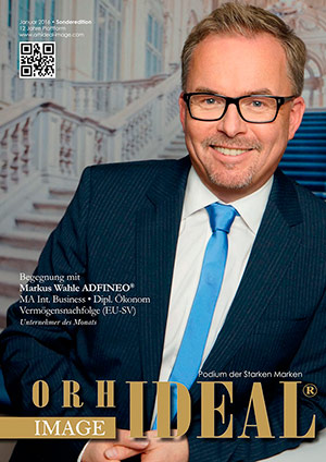 Cover Orhideal IMAGE Magazin Magazin Januar 2016 mit Markus Wahle - ADFINEO®, MA Int. Business ? Dipl. Ökonom, Vermögensnachfolge (EU-SV)
