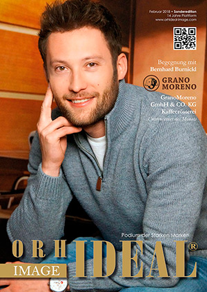 Cover Orhideal IMAGE Magazin Magazin Februar 2018 mit Bernhard Burnickl - GranoMoreno Kaffeerösterei